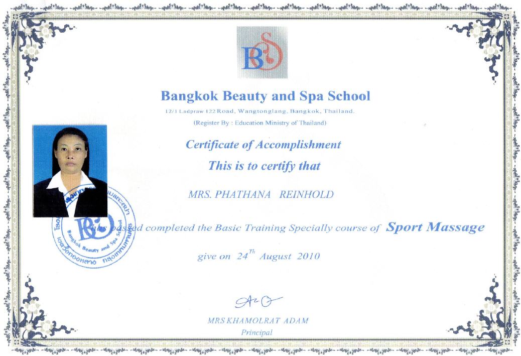 CERTIFICATE Beauty and Spa School